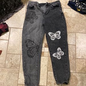 Black butterfly jeans from shien